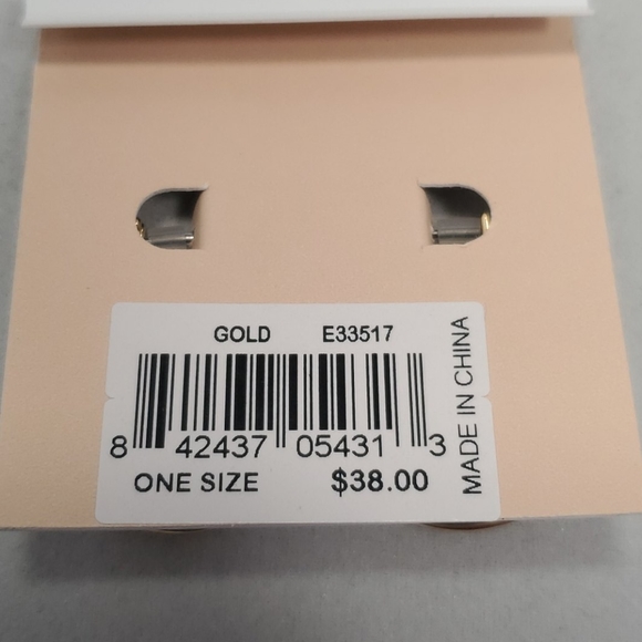 Rebecca Minkoff Sophia Gold Pave Rhinestone Pearl Earrings - Picture 4 of 4